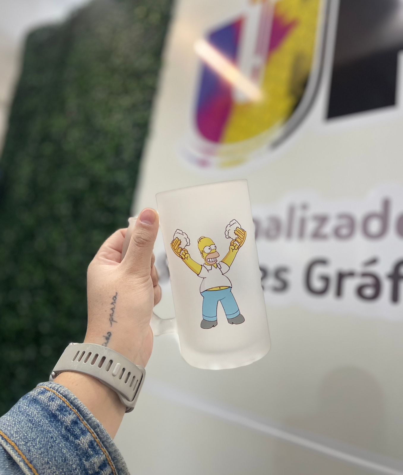 Caneca de chope em vidro jateado 500 ml