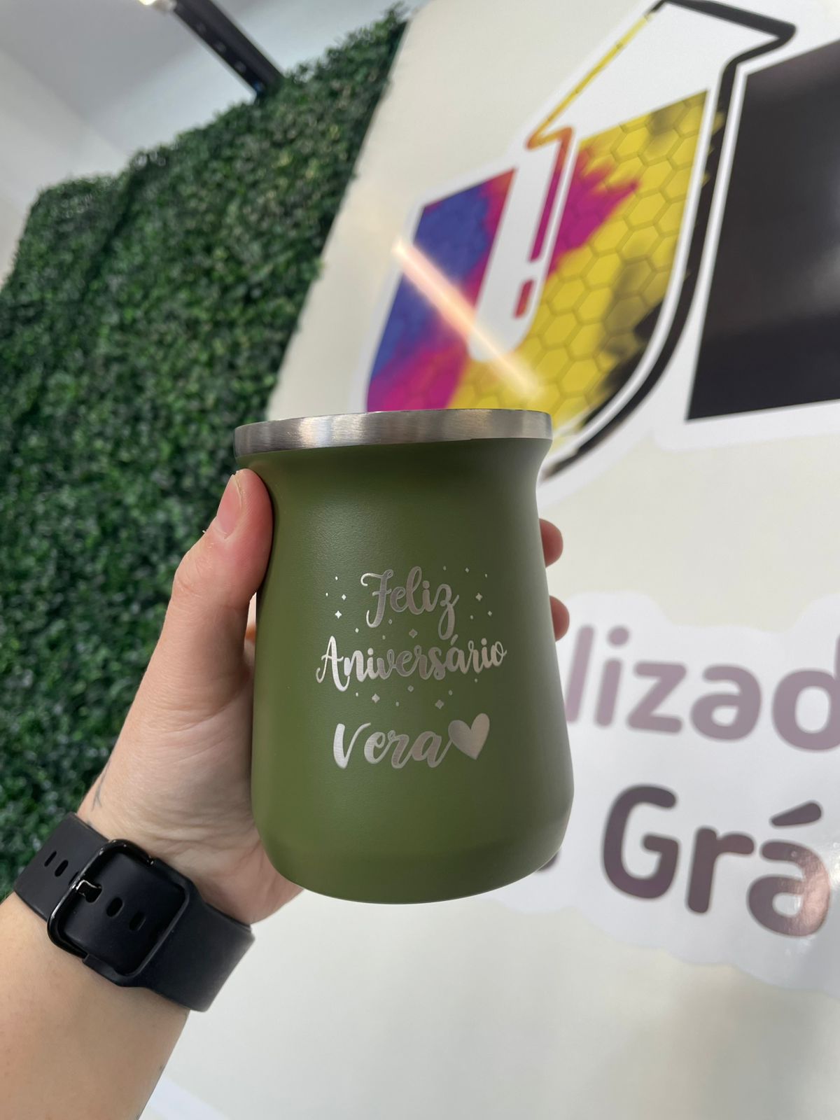 Cuia térmica personalizada a laser